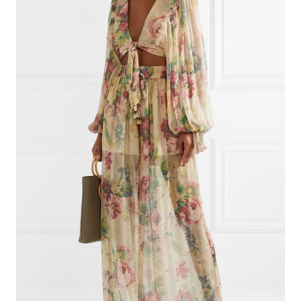 Zimmerman Melody floral print silk crepon wide